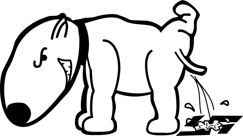 Cartoon Dog Peeing with a Humorous Twist