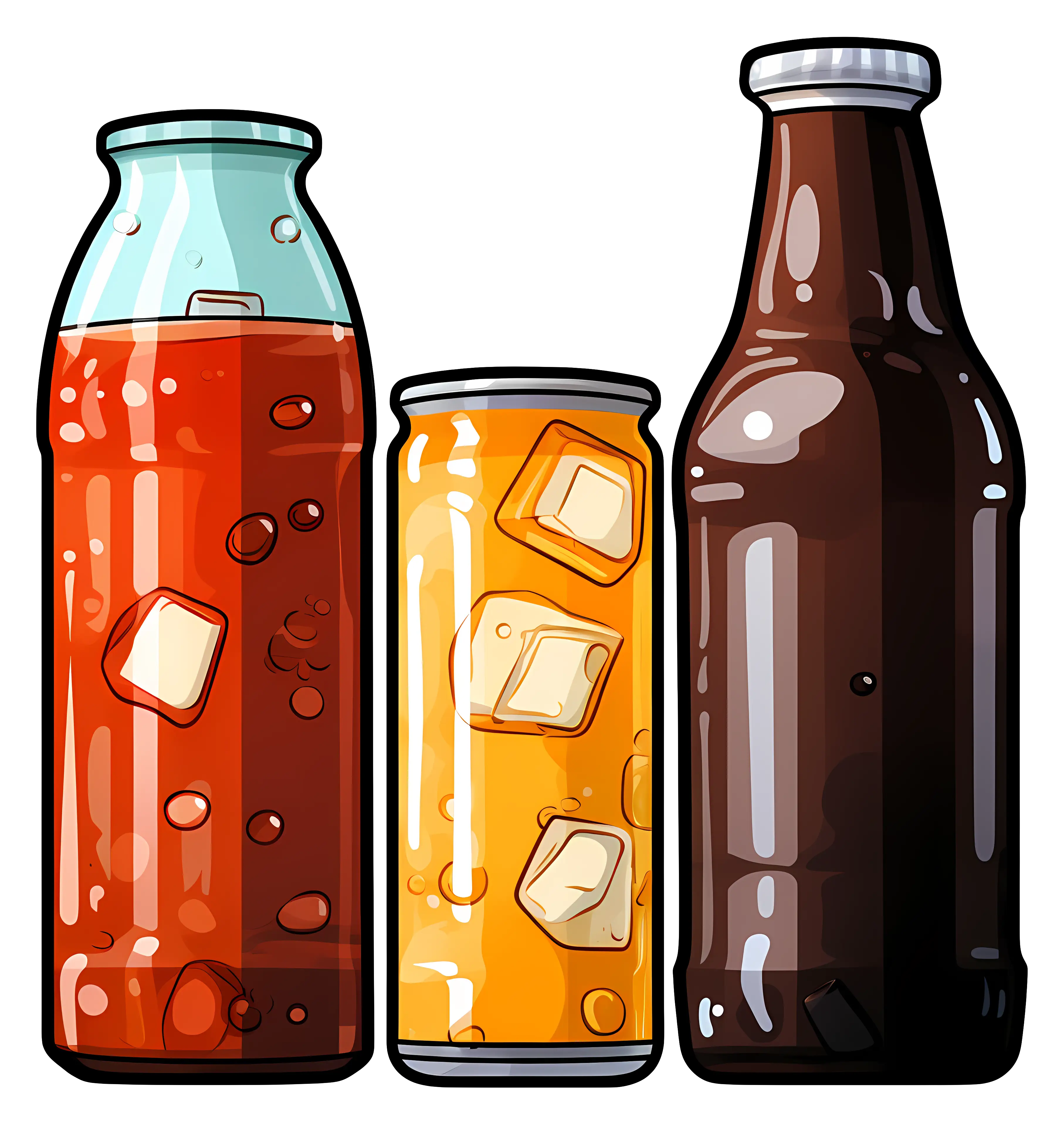 Assorted Beverage Bottles Illustration