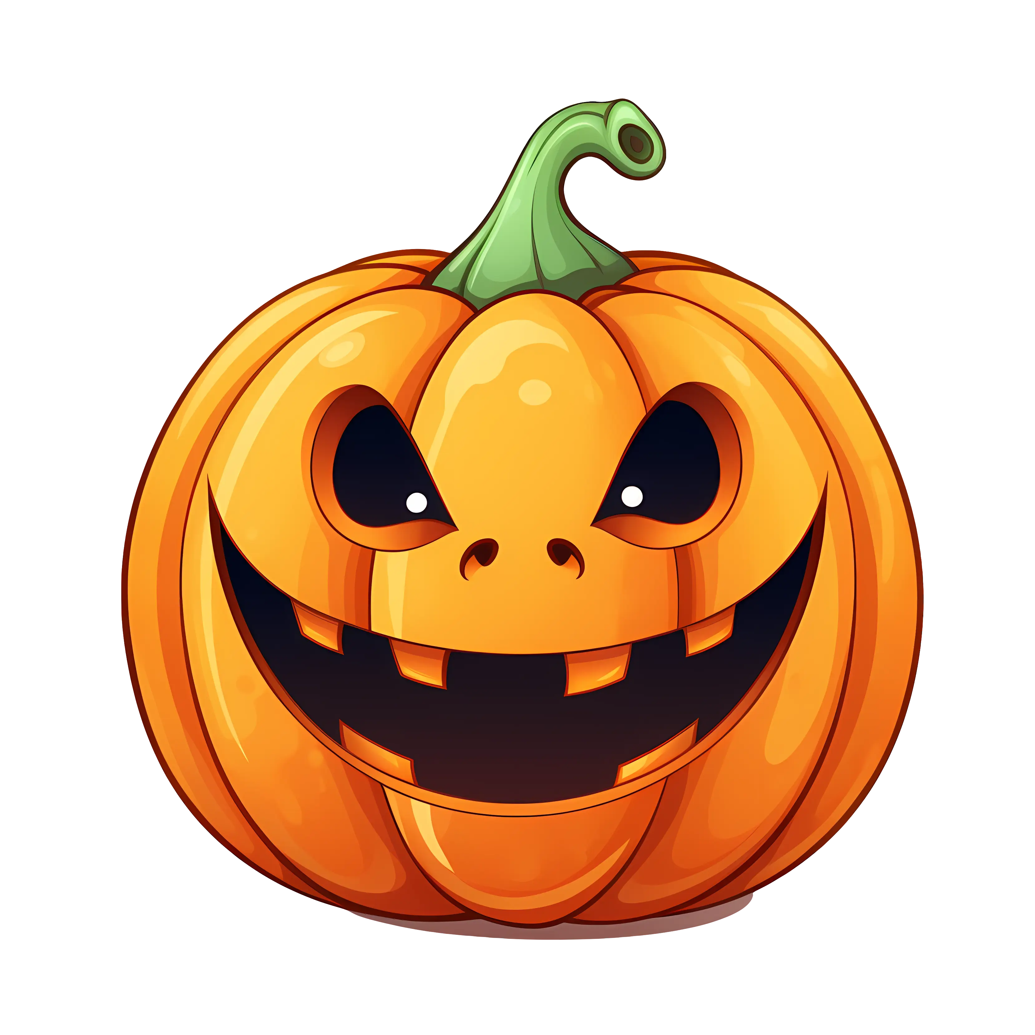Carved Halloween Pumpkin with Spooky Face