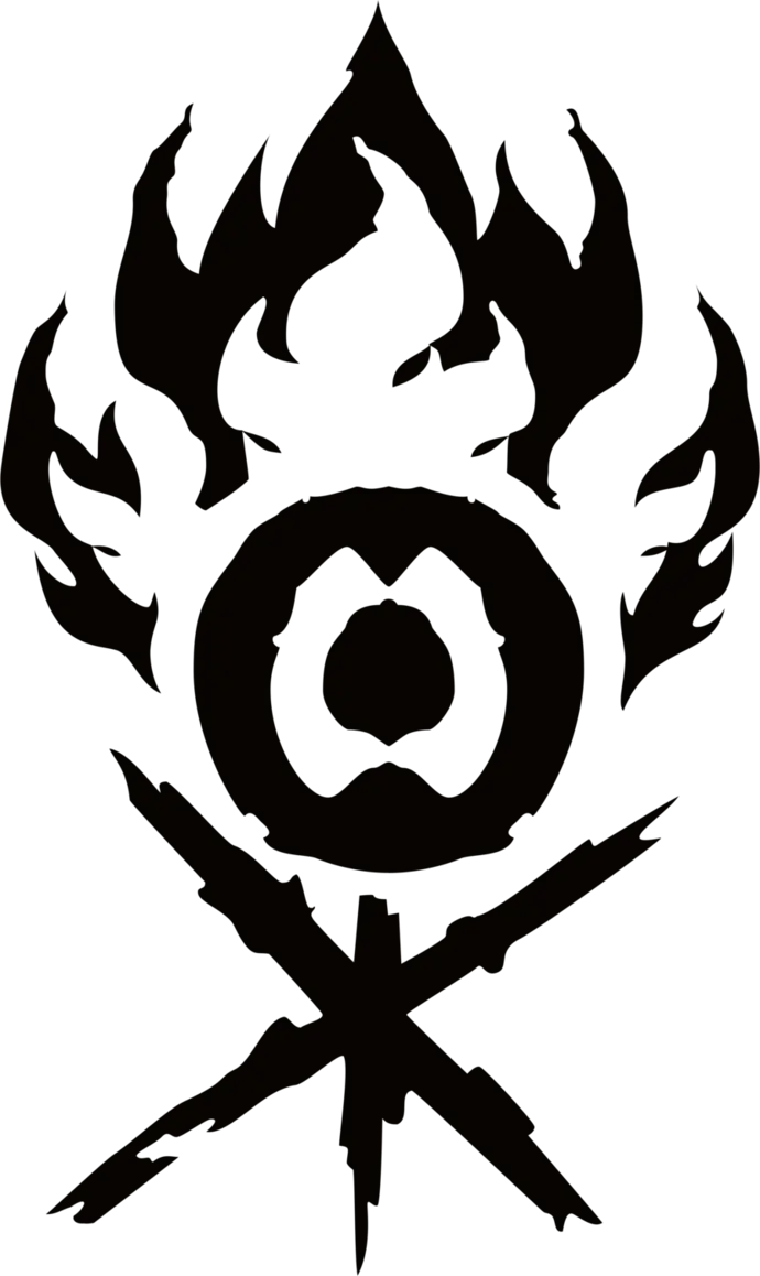 Flame Emblem with Abstract Design