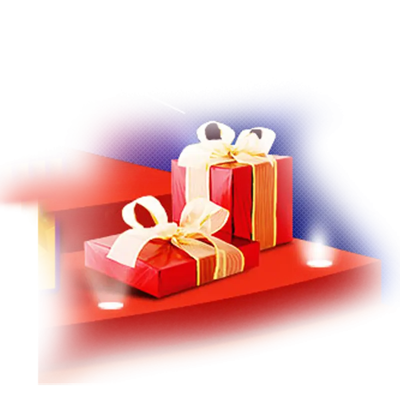 Red Gift Boxes with Gold Ribbons Decoration