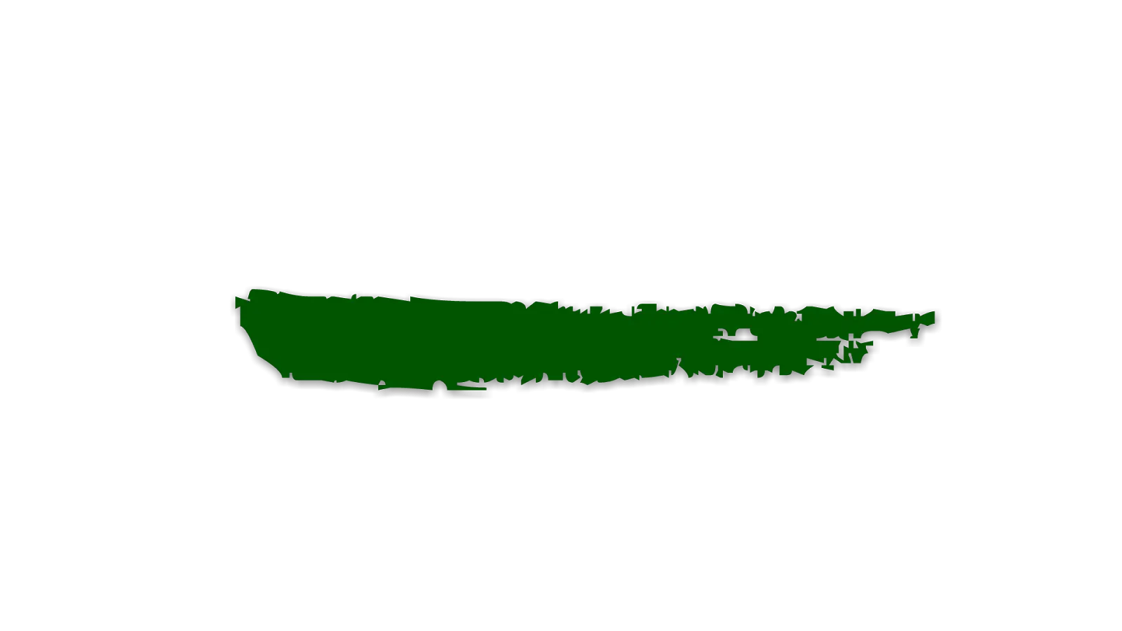 Green Brush Stroke on Transparent Background