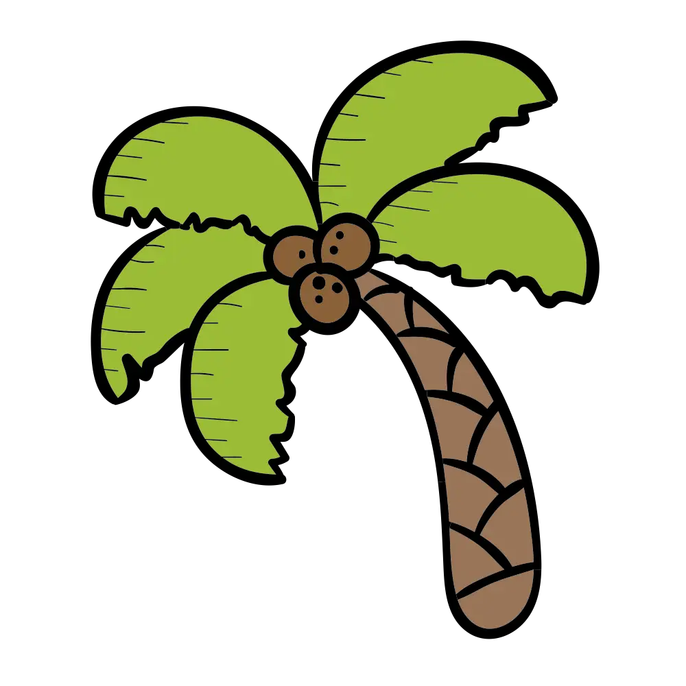 Coconut Tree Illustration for Tropical Themes