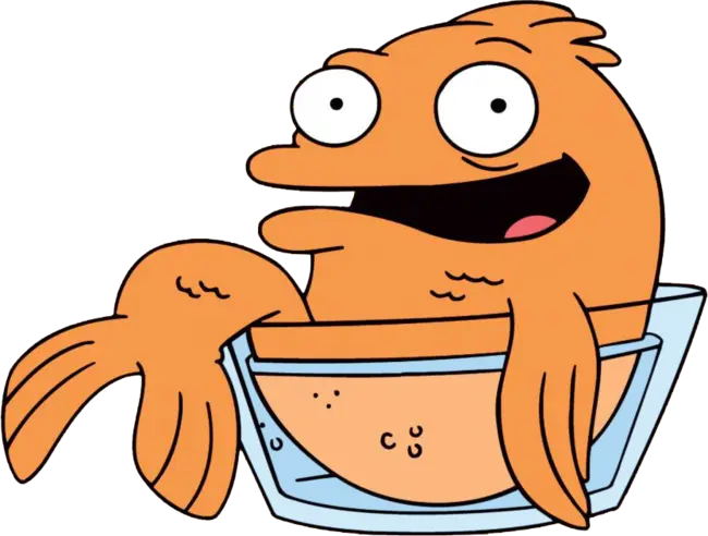 Happy Orange Fish in a Bowl