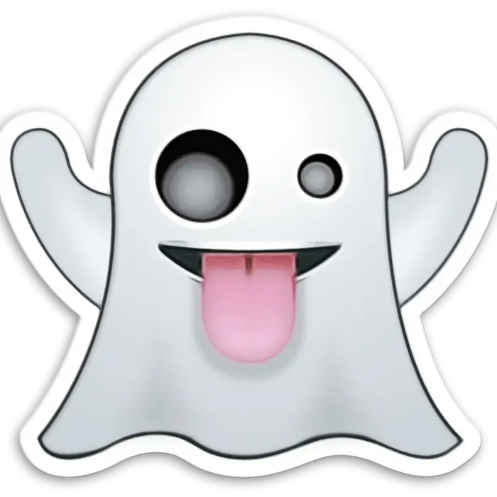 Ghost Emoji Sticking Tongue Out