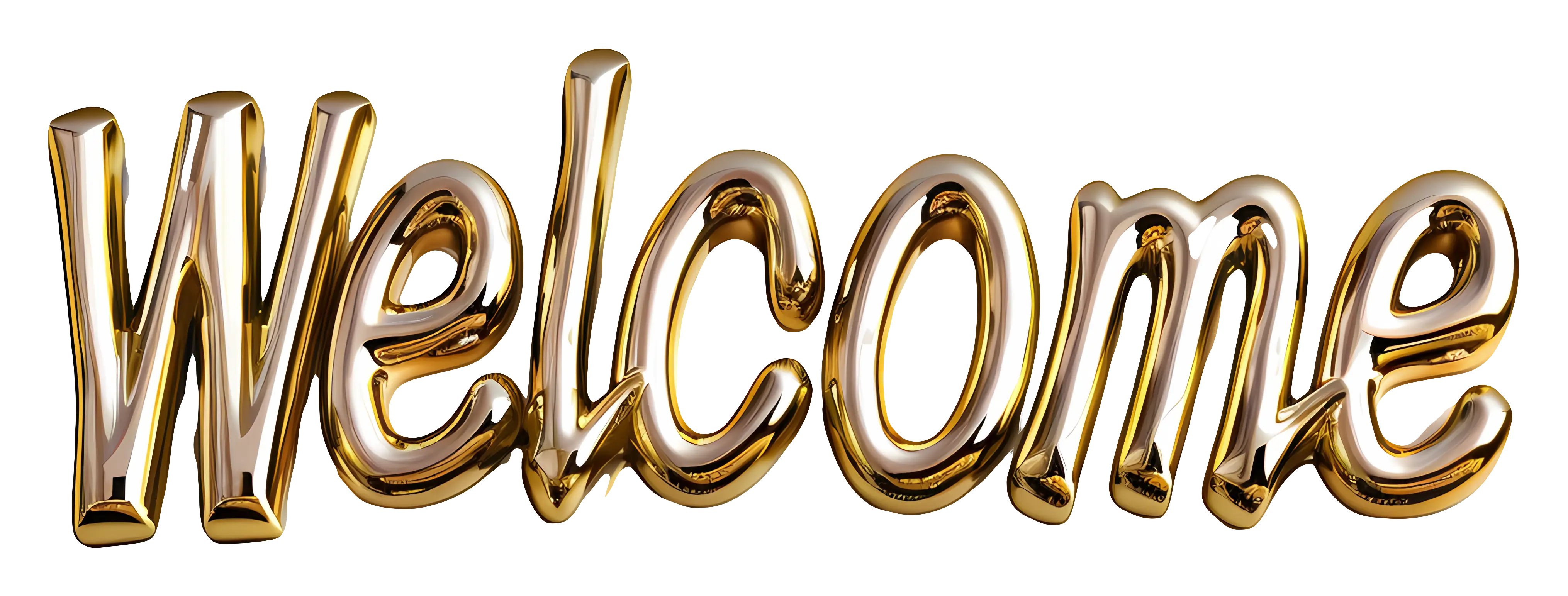 Golden Welcome Text