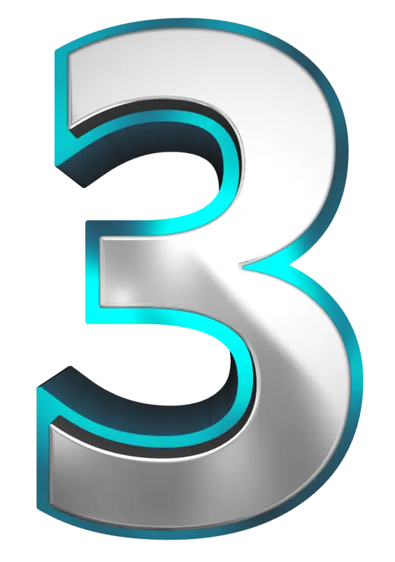 Shiny Metallic Number 3