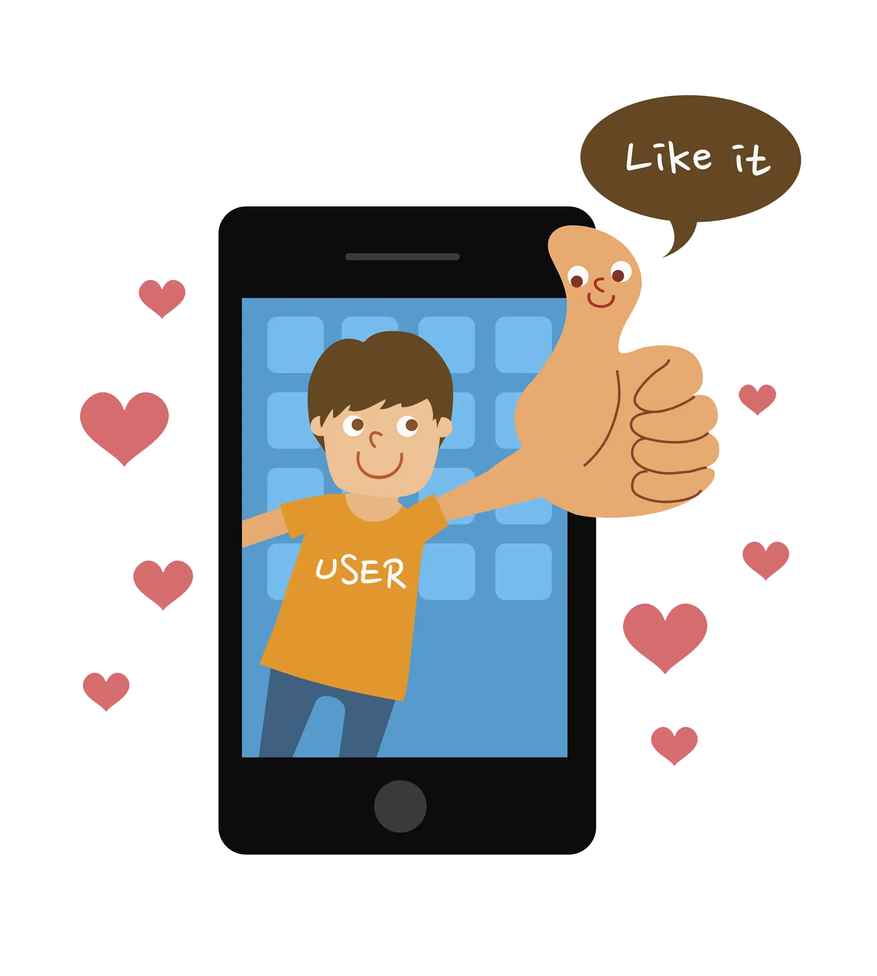 Social Media Thumbs Up from Phone