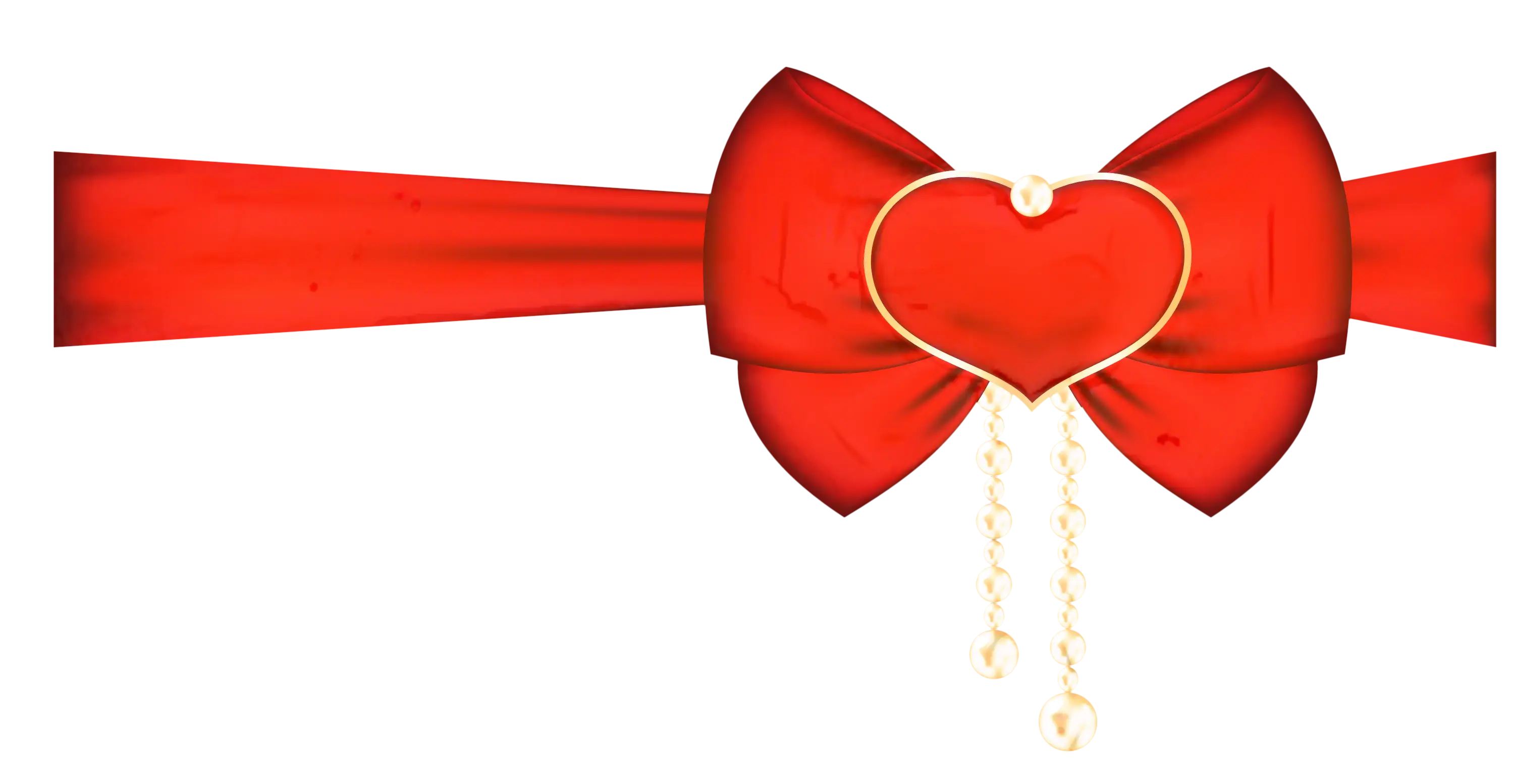 Red Ribbon with Heart-Shaped Charm