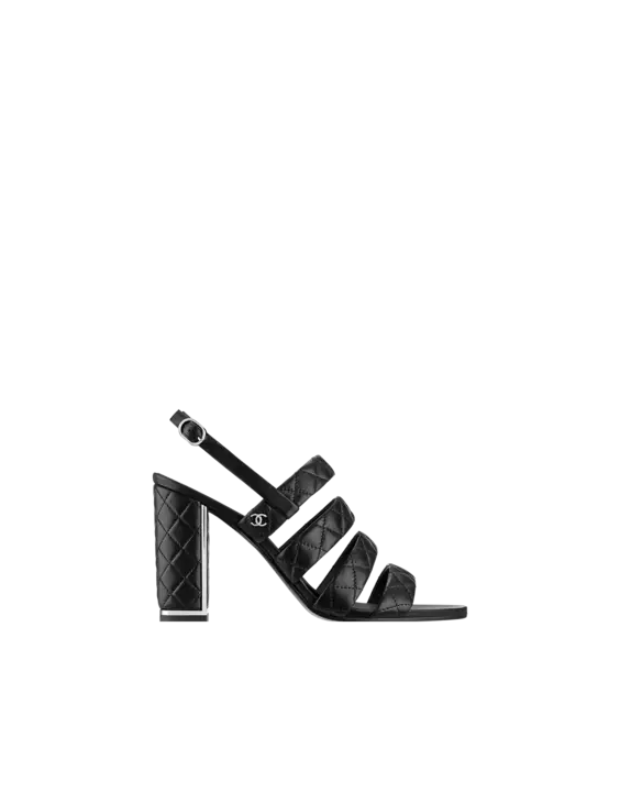 Elegant Black Strapped Heeled Sandal for Fashion