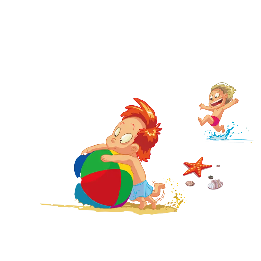 Kids Playing at the Beach