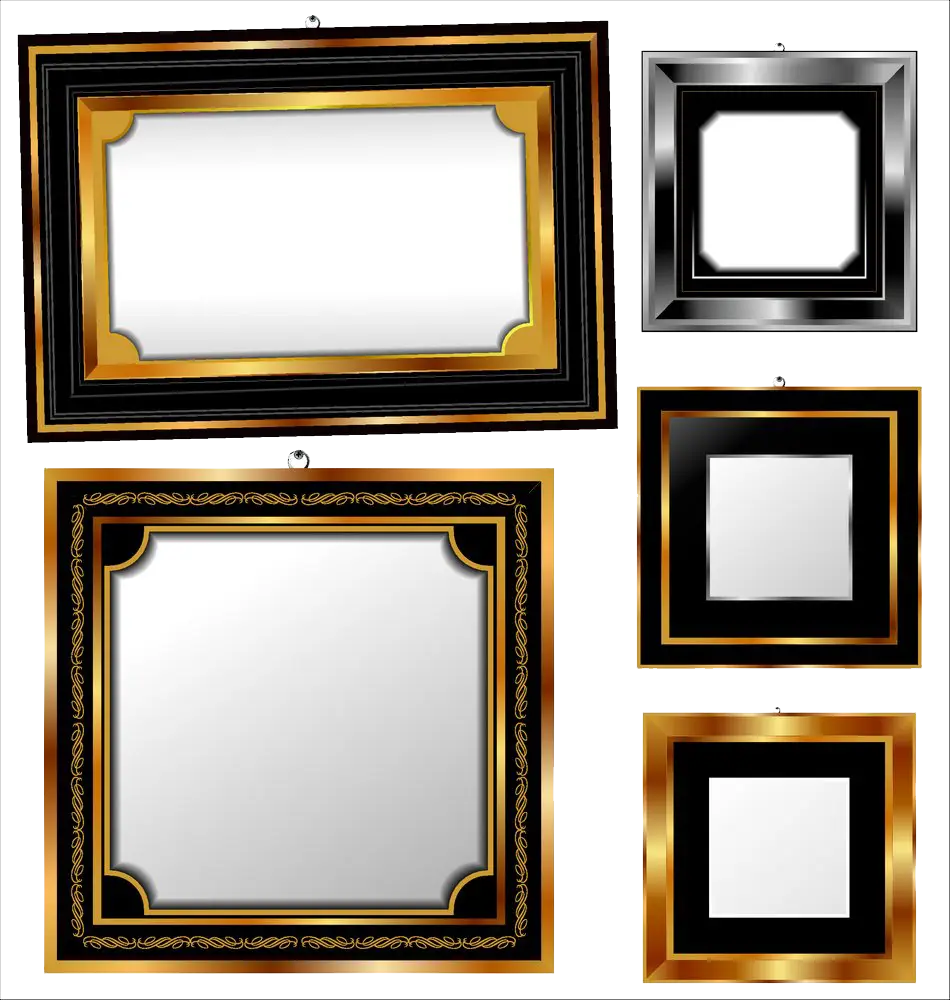 Decorative Gold and Black Picture Frames