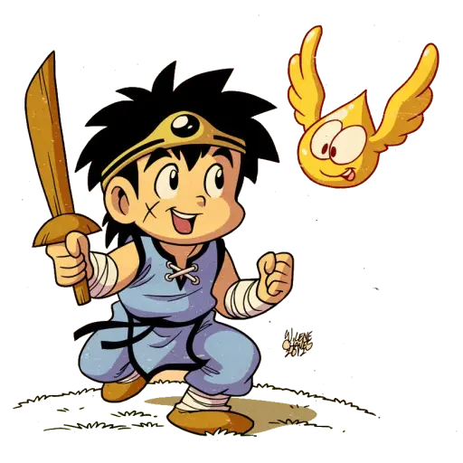 Cartoon Character with Sword