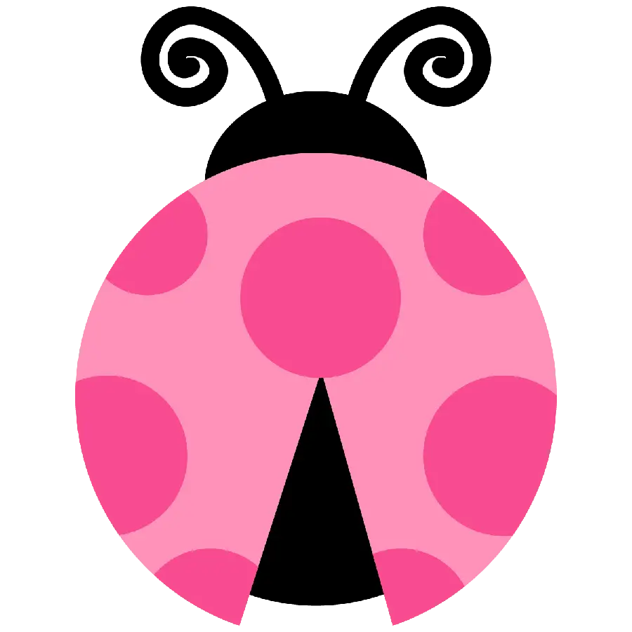 Pink Ladybug Illustration with Polka Dots