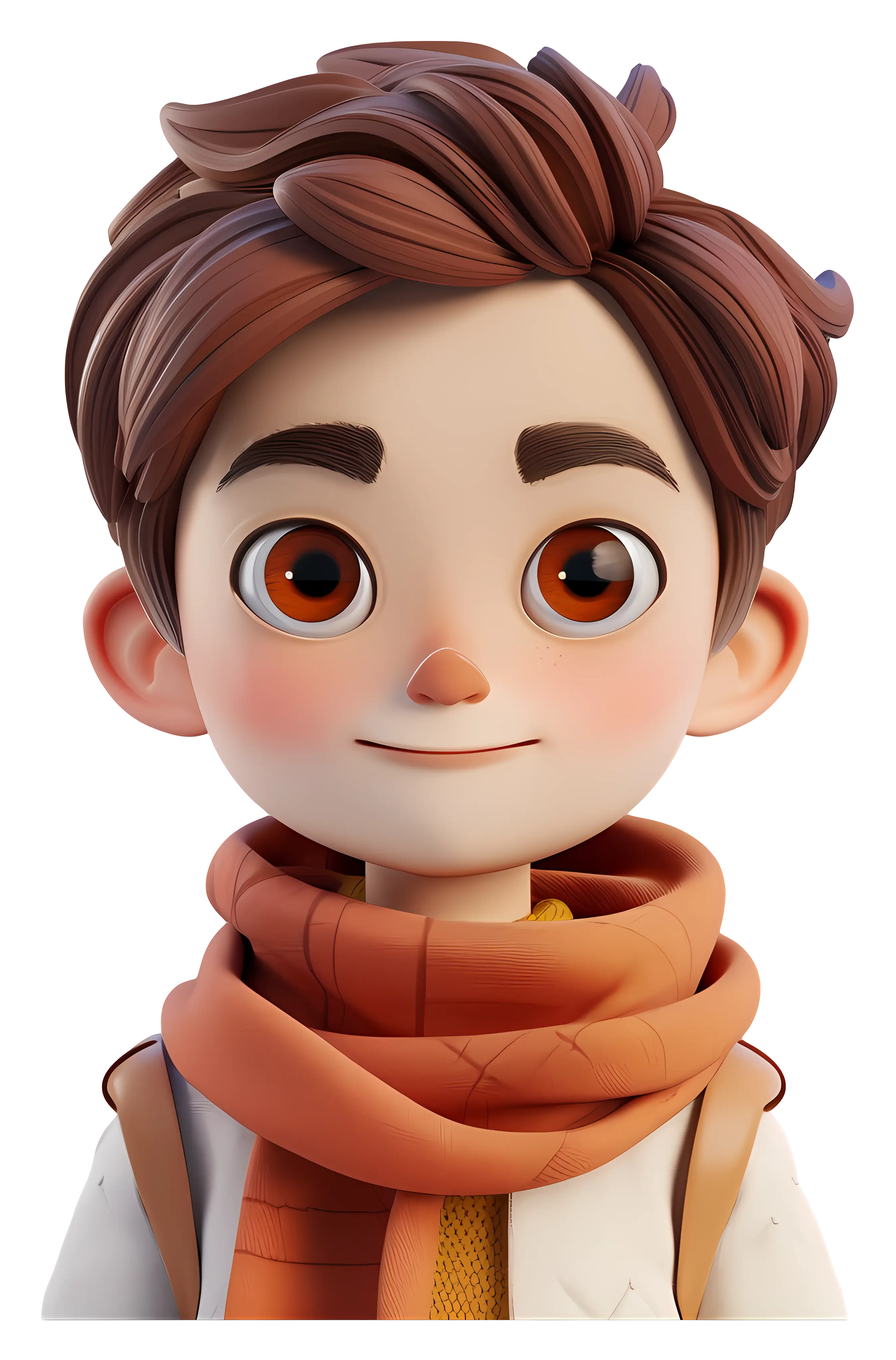 Cute Animated Boy with Scarf