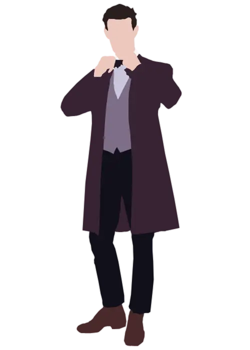 Silhouette of Man in Purple Suit Illustration