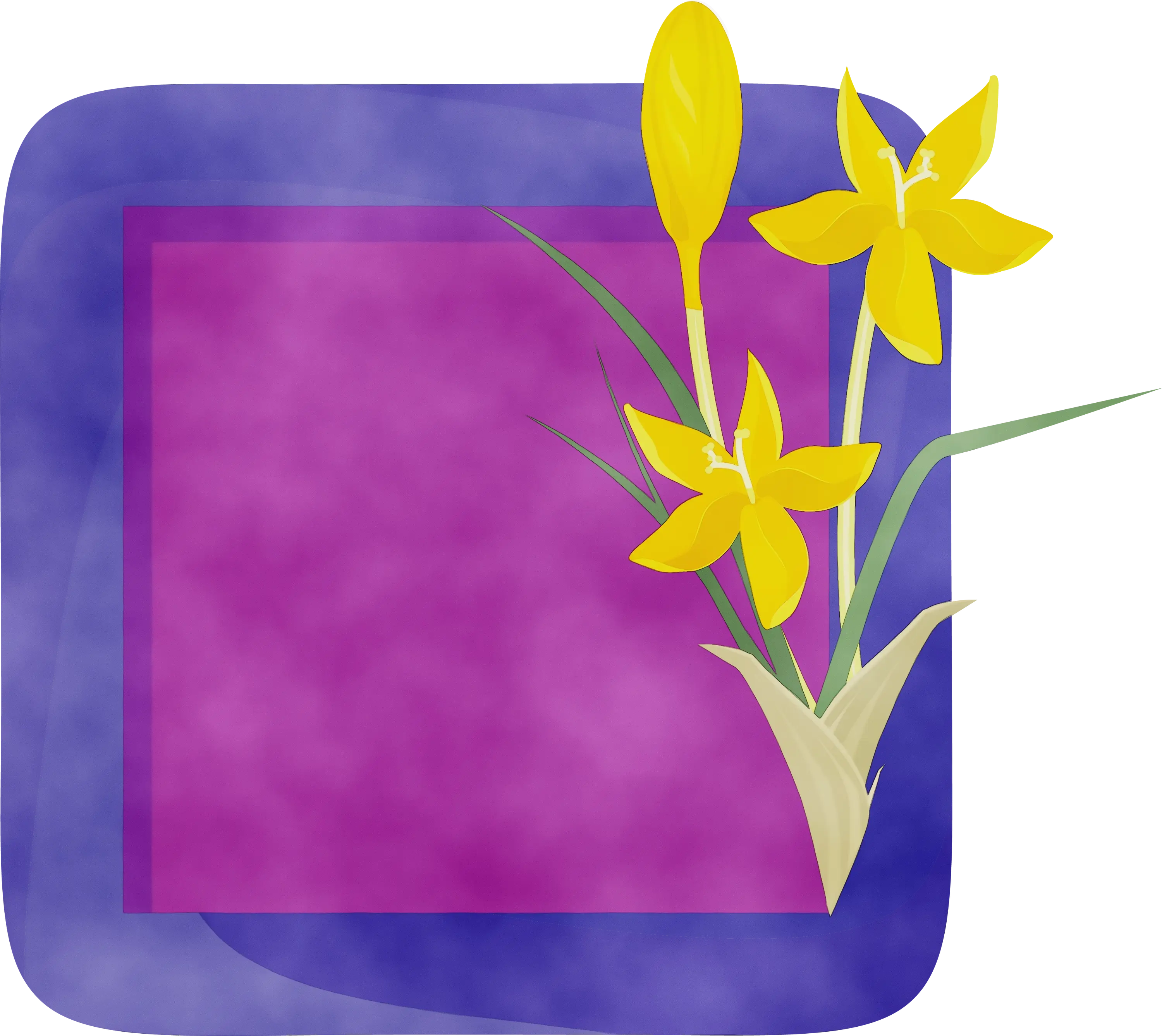 Beautiful Yellow Flowers with Purple Background