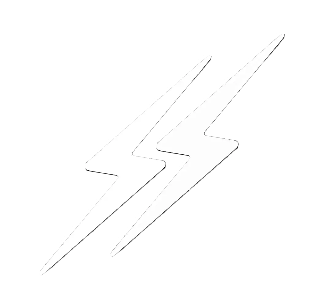 Lightning Bolt Symbol in White