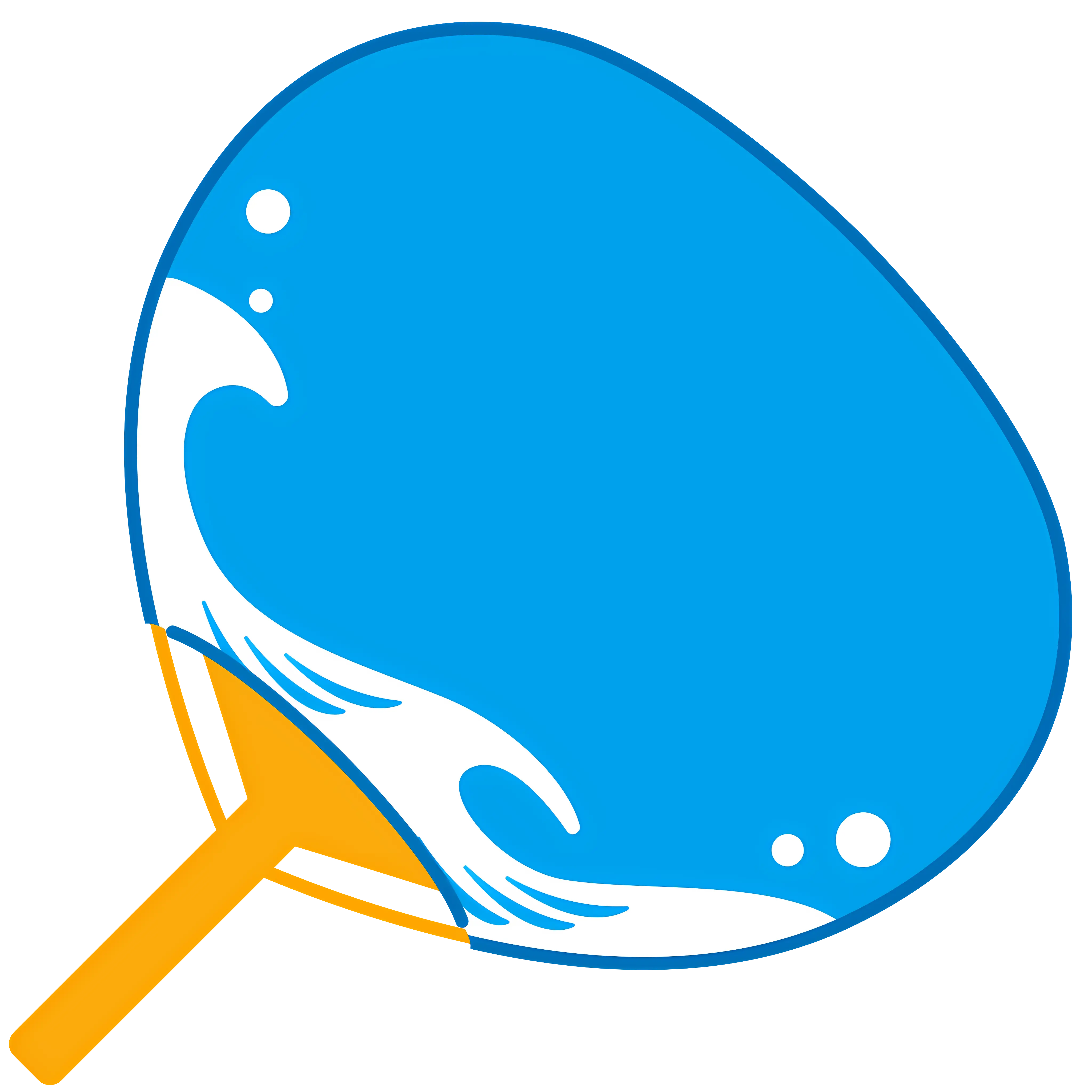 Blue Fan with Wave Design