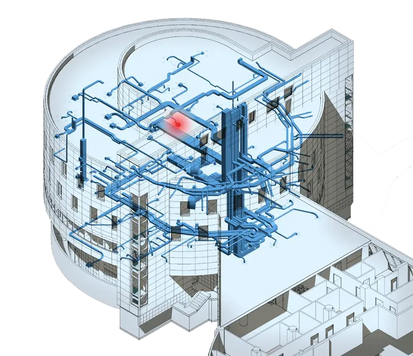 Building Blueprint with Pipe Layout