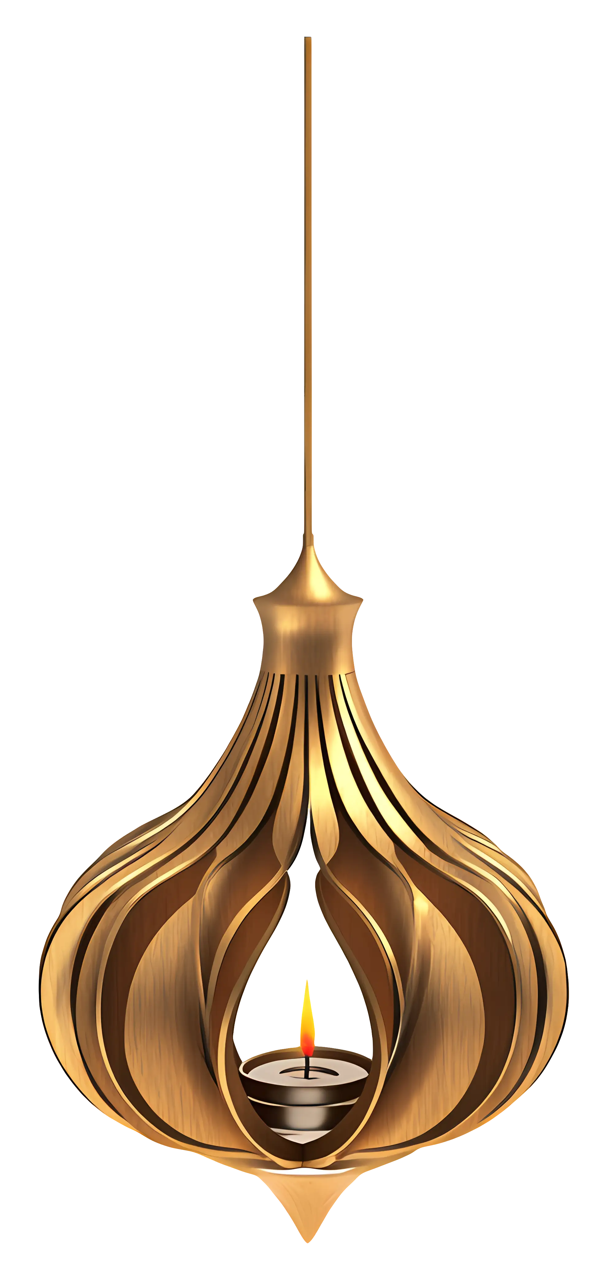 Elegant Hanging Lantern with Candle