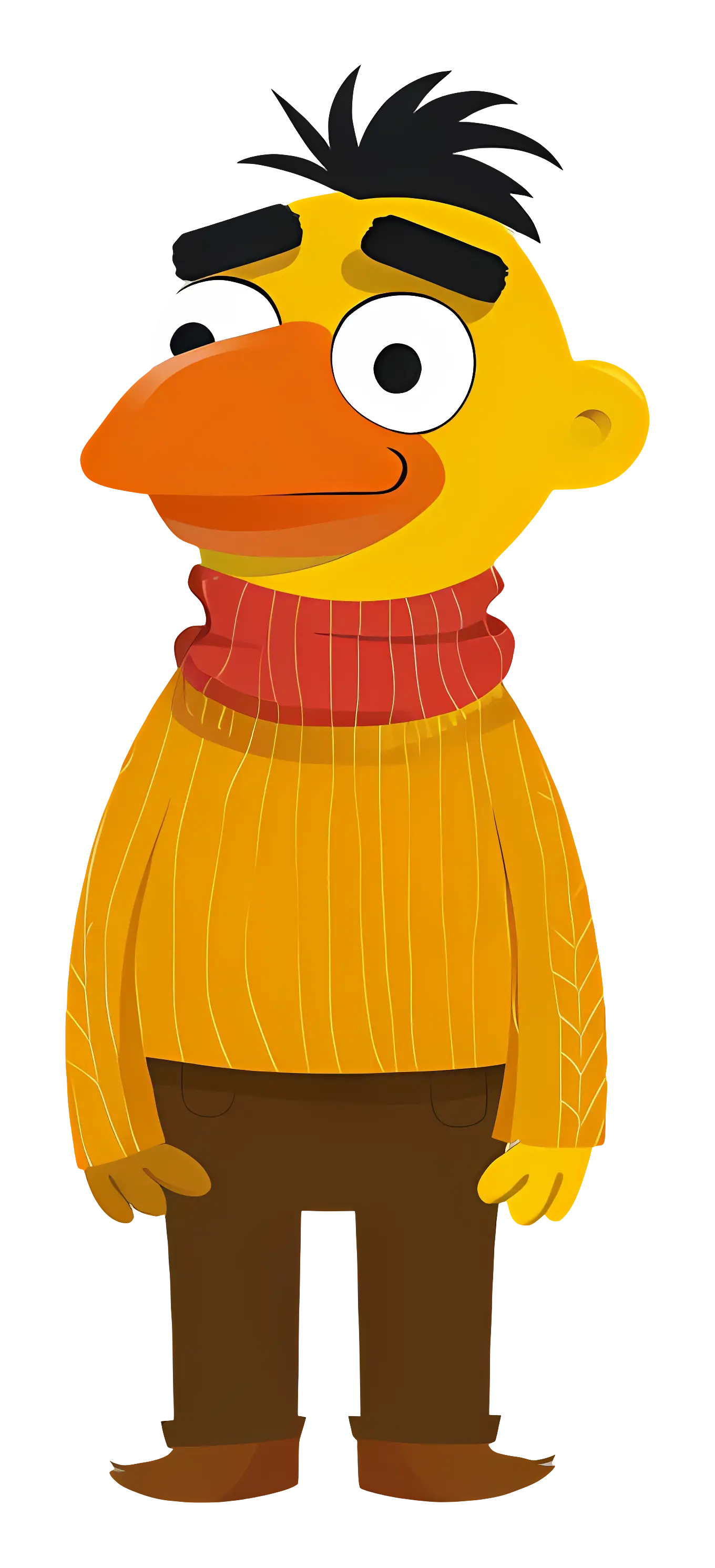Yellow Cartoon Character with Scarf