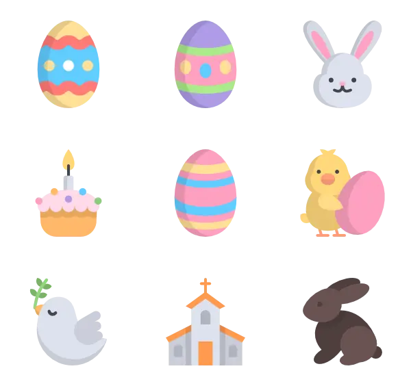 Colorful Easter Icons