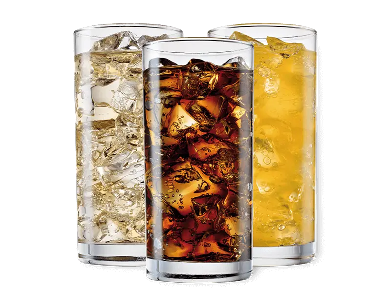 Assorted Cold Drinks in Glasses