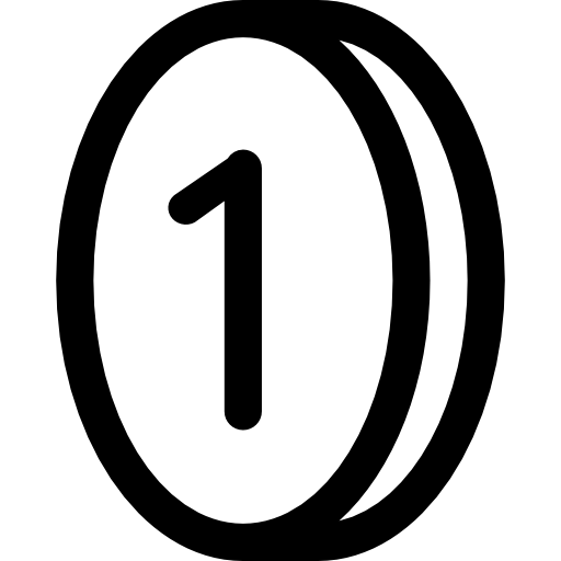 Number One Symbol in Bold Outline