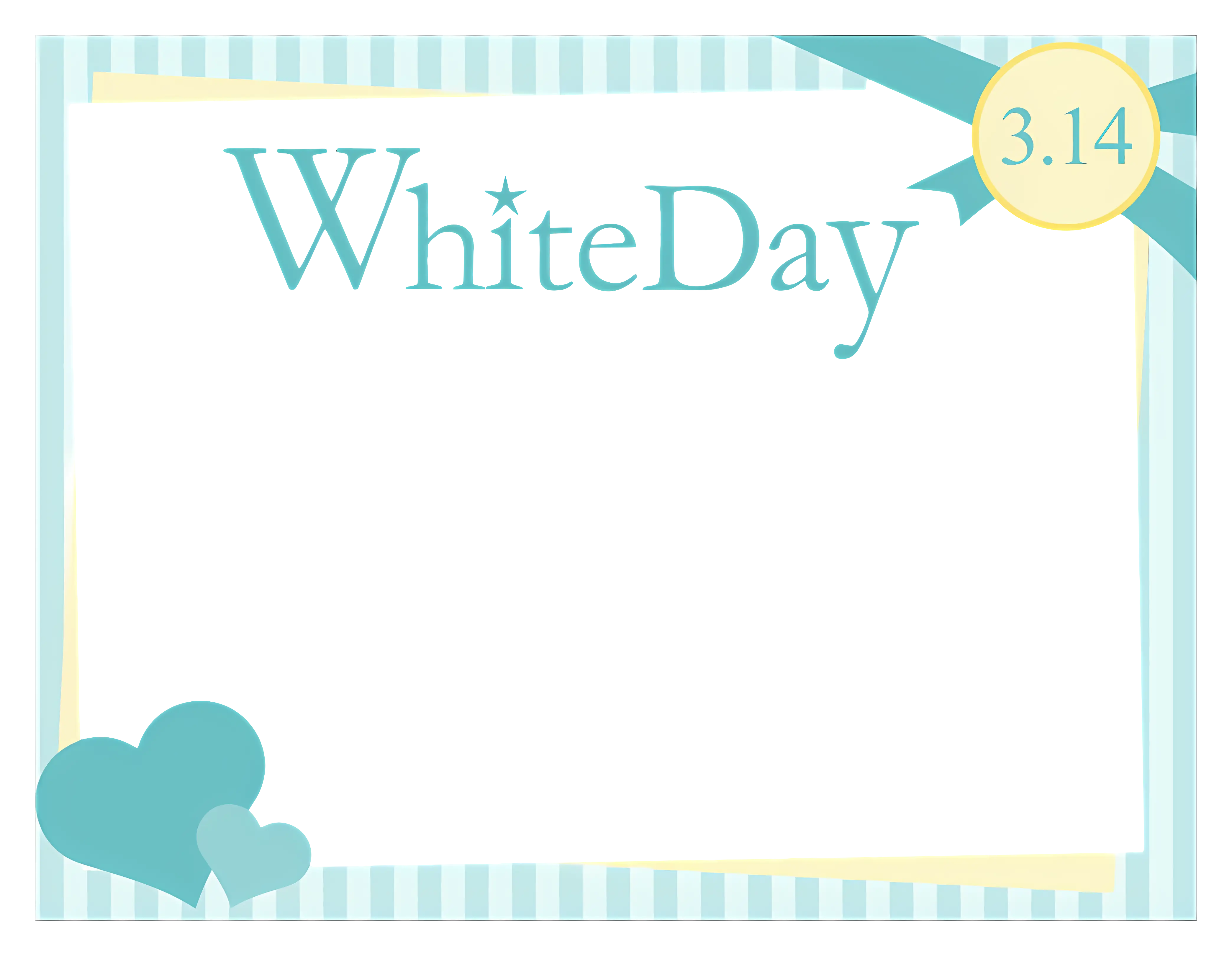 White Day Frame with Hearts