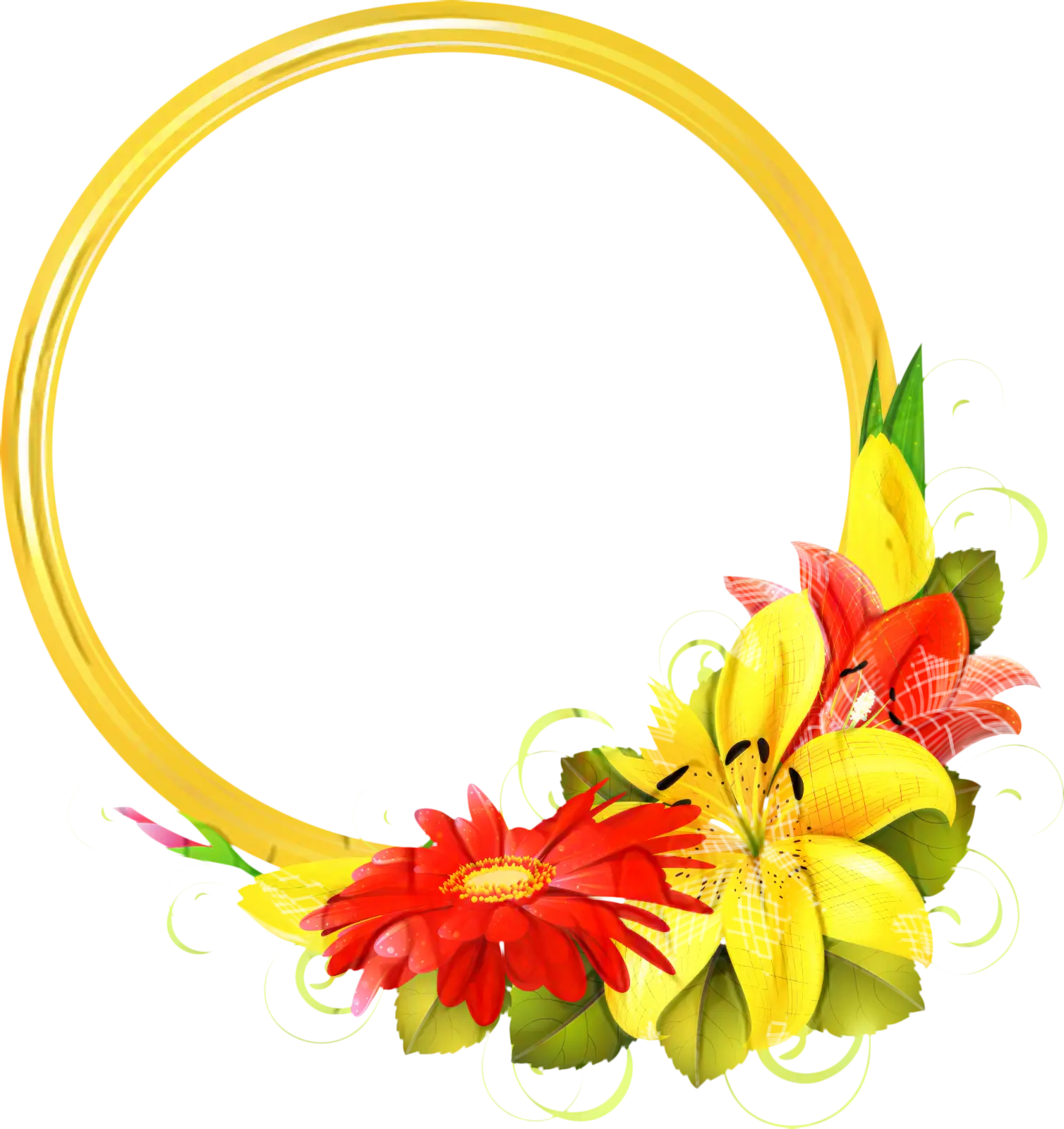 Yellow and Red Floral Wreath