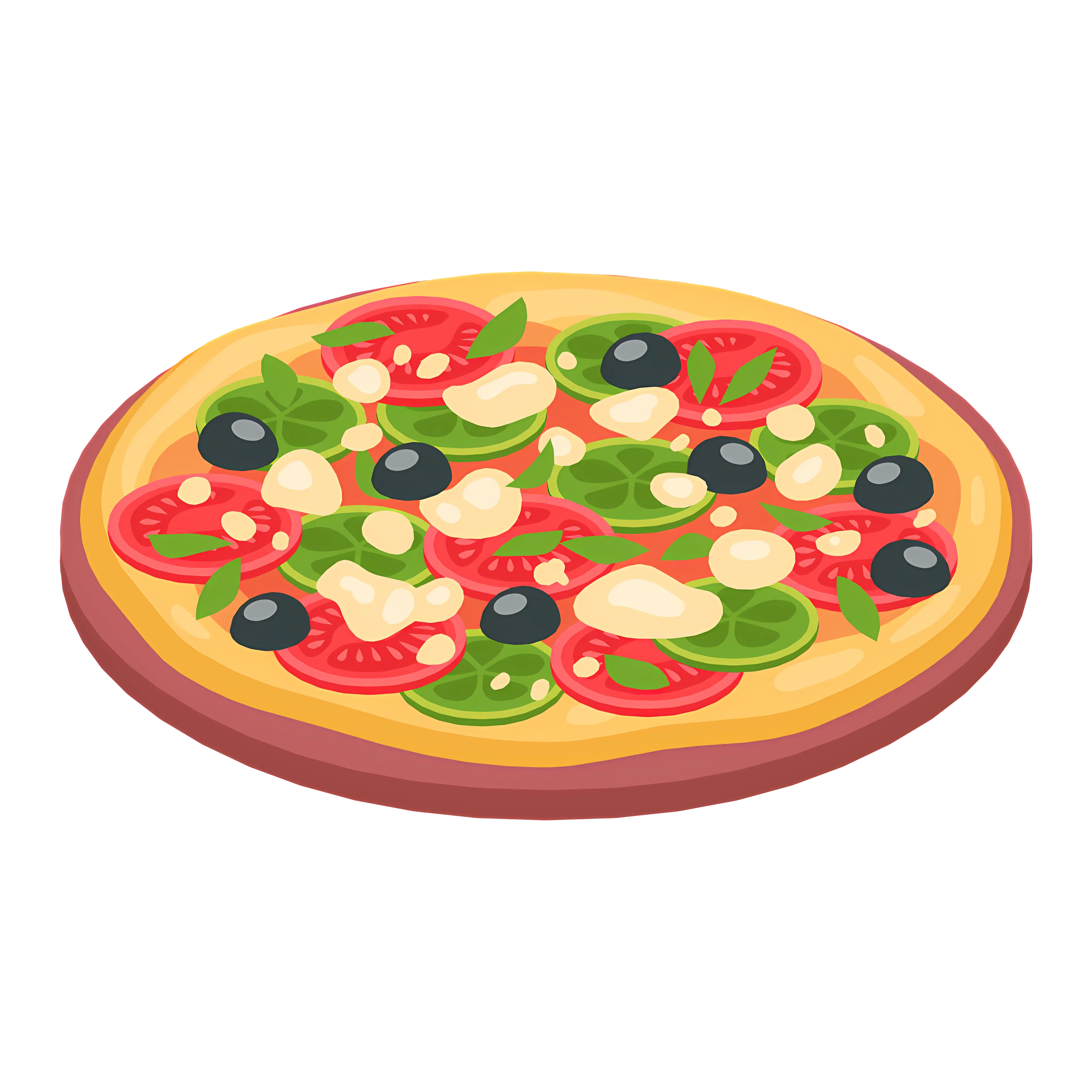Vegetable Pizza with Colorful Toppings