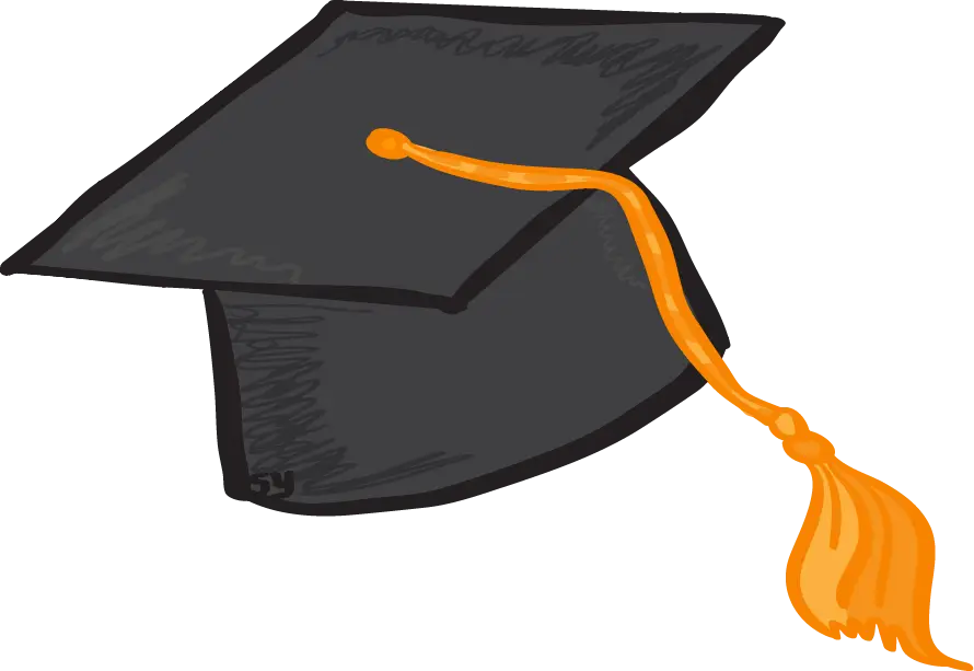 Graduation Cap with Orange Tassel
