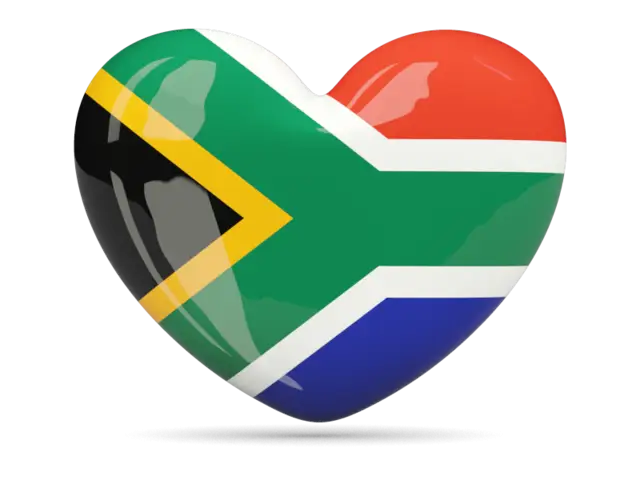 Heart Shaped South African Flag