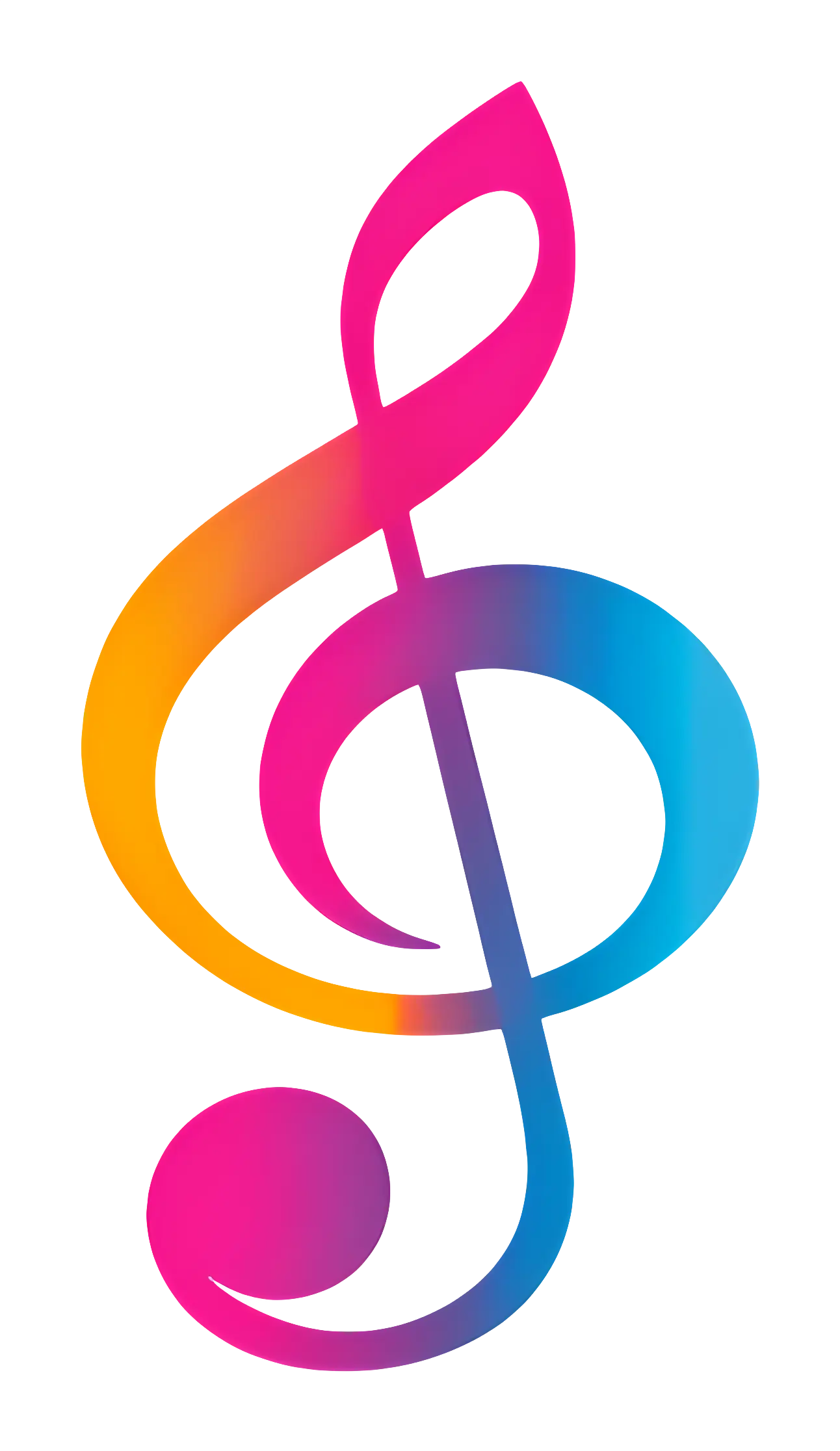 Colorful Music Treble Clef Symbol Art