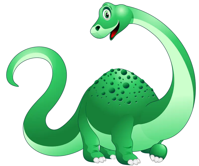 Cute Green Cartoon Dinosaur
