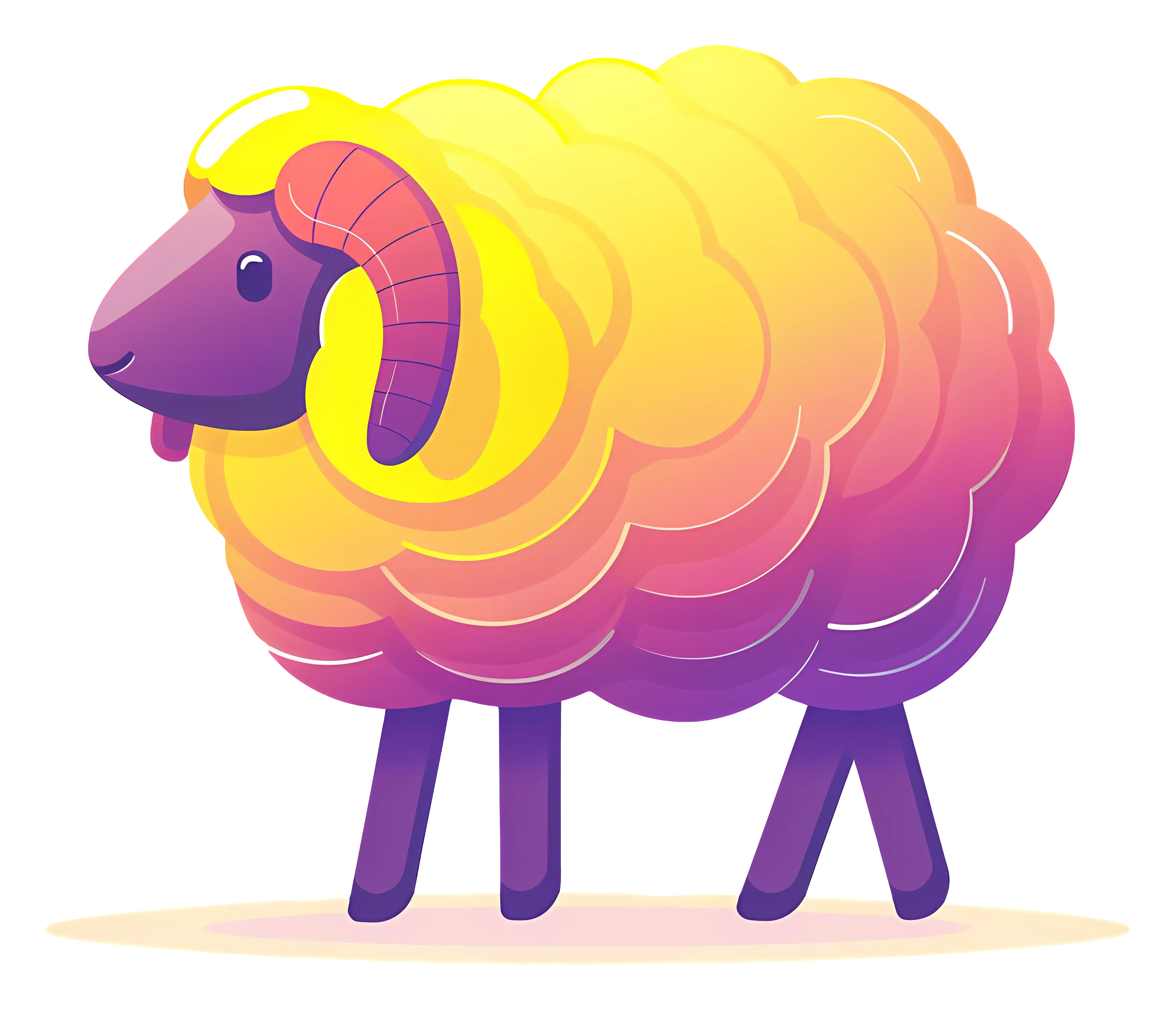 Colorful cartoon sheep