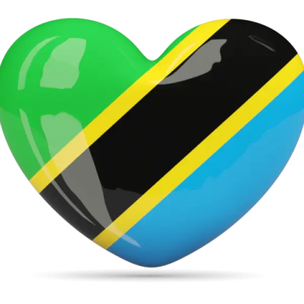Heart Shaped Tanzanian Flag