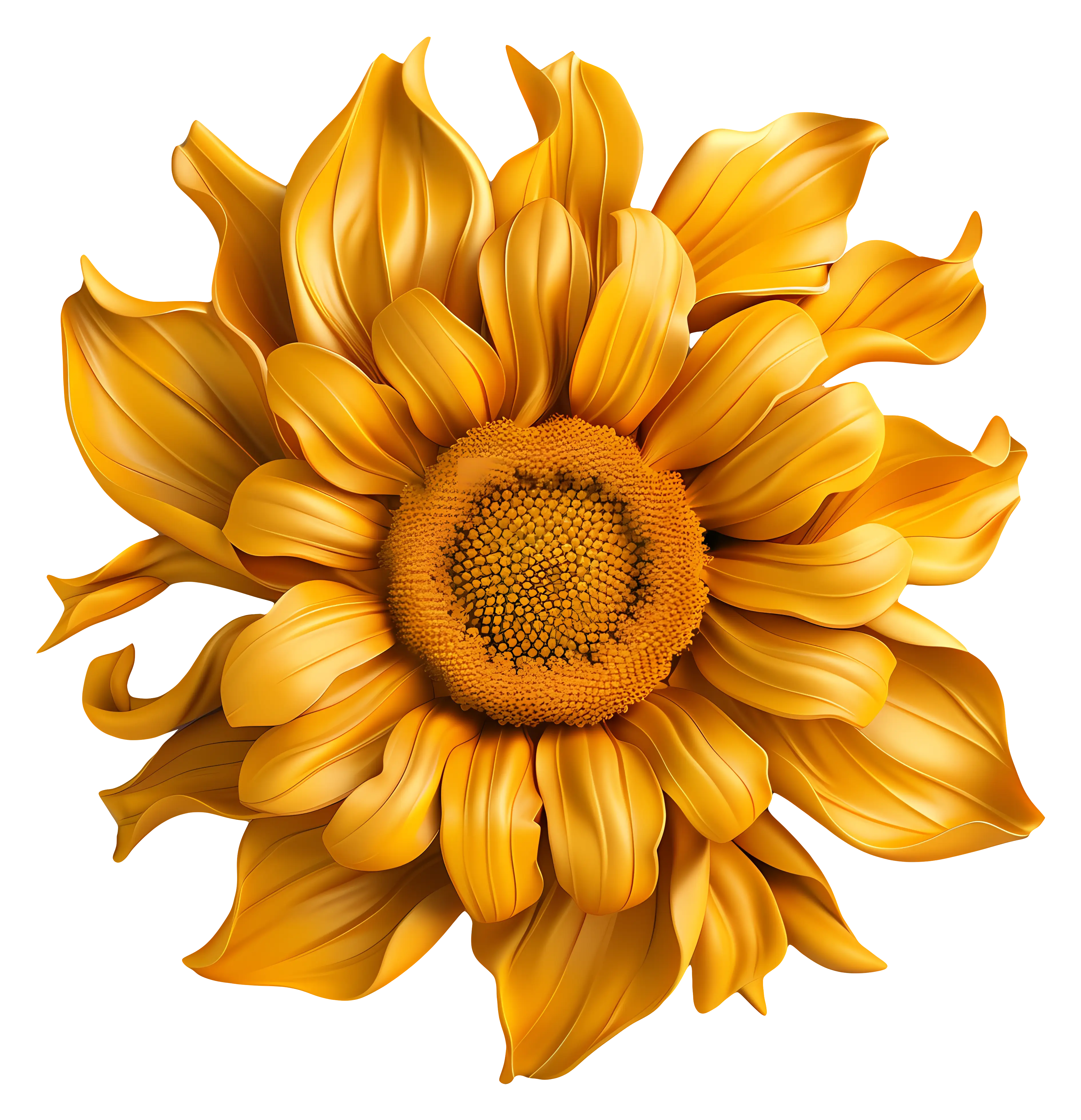 Vibrant Yellow Sunflower Illustration