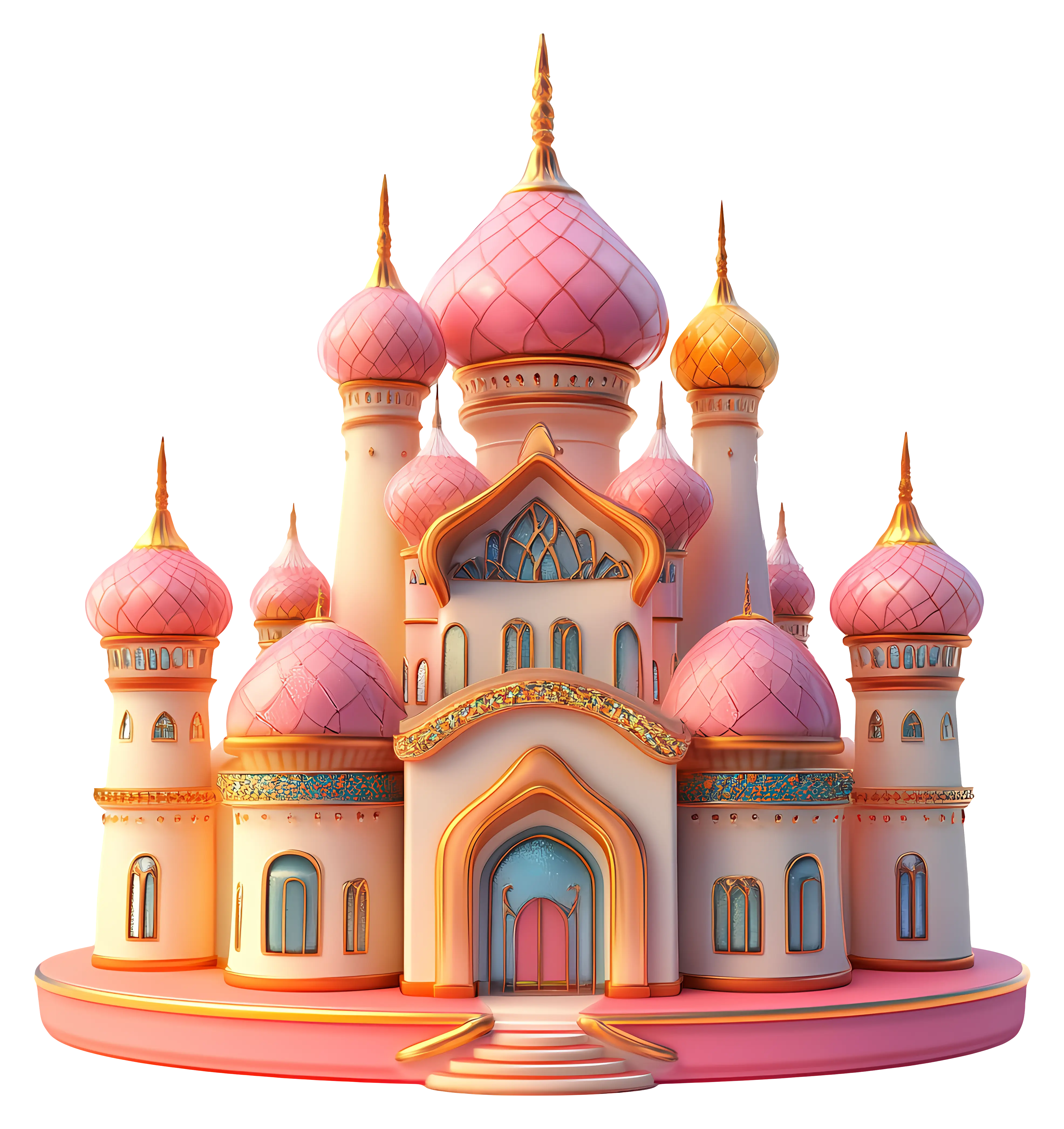 Fantasy Castle with Pink Domes