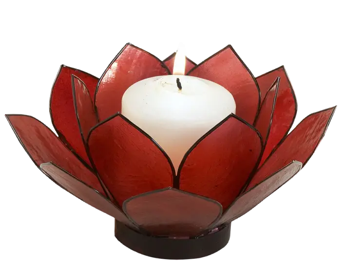 Red Lotus Candle Holder