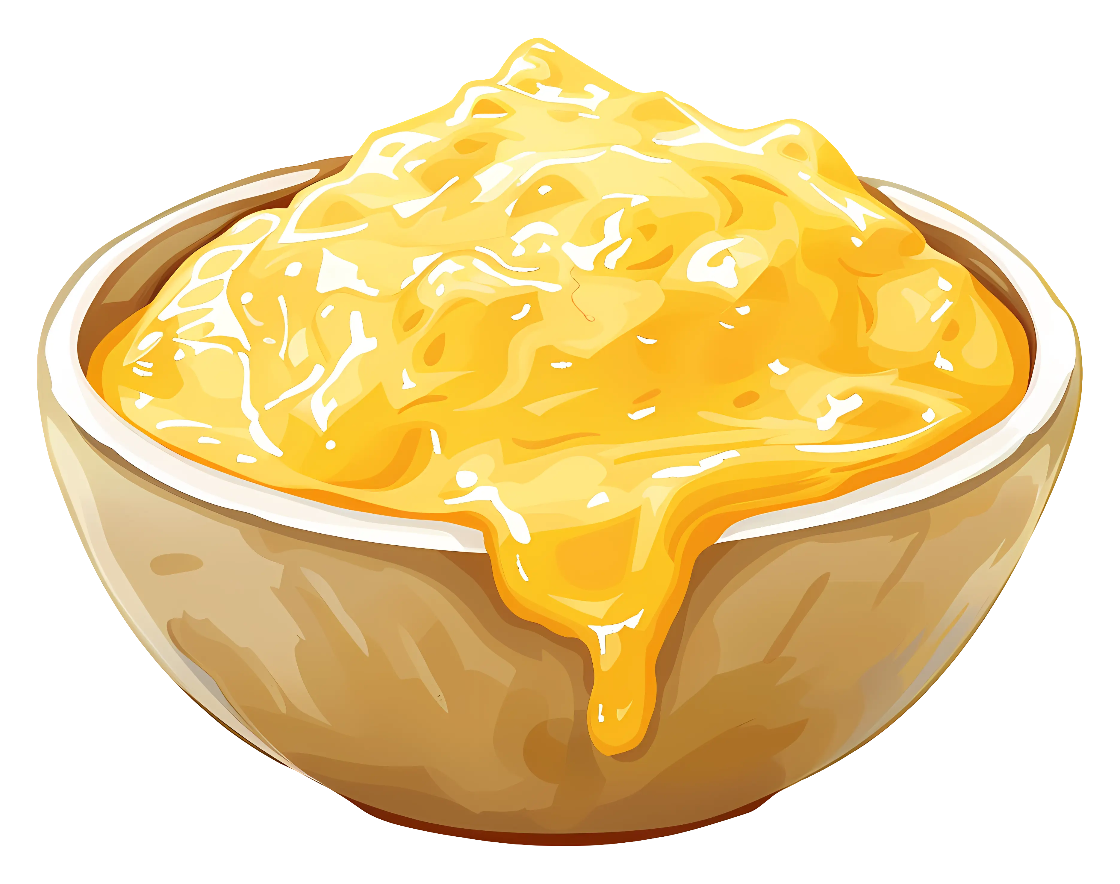 Creamy Golden Sauce in a Bowl Illustration