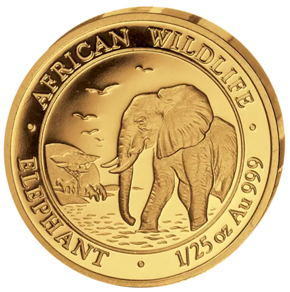 African Wildlife Elephant Gold Coin