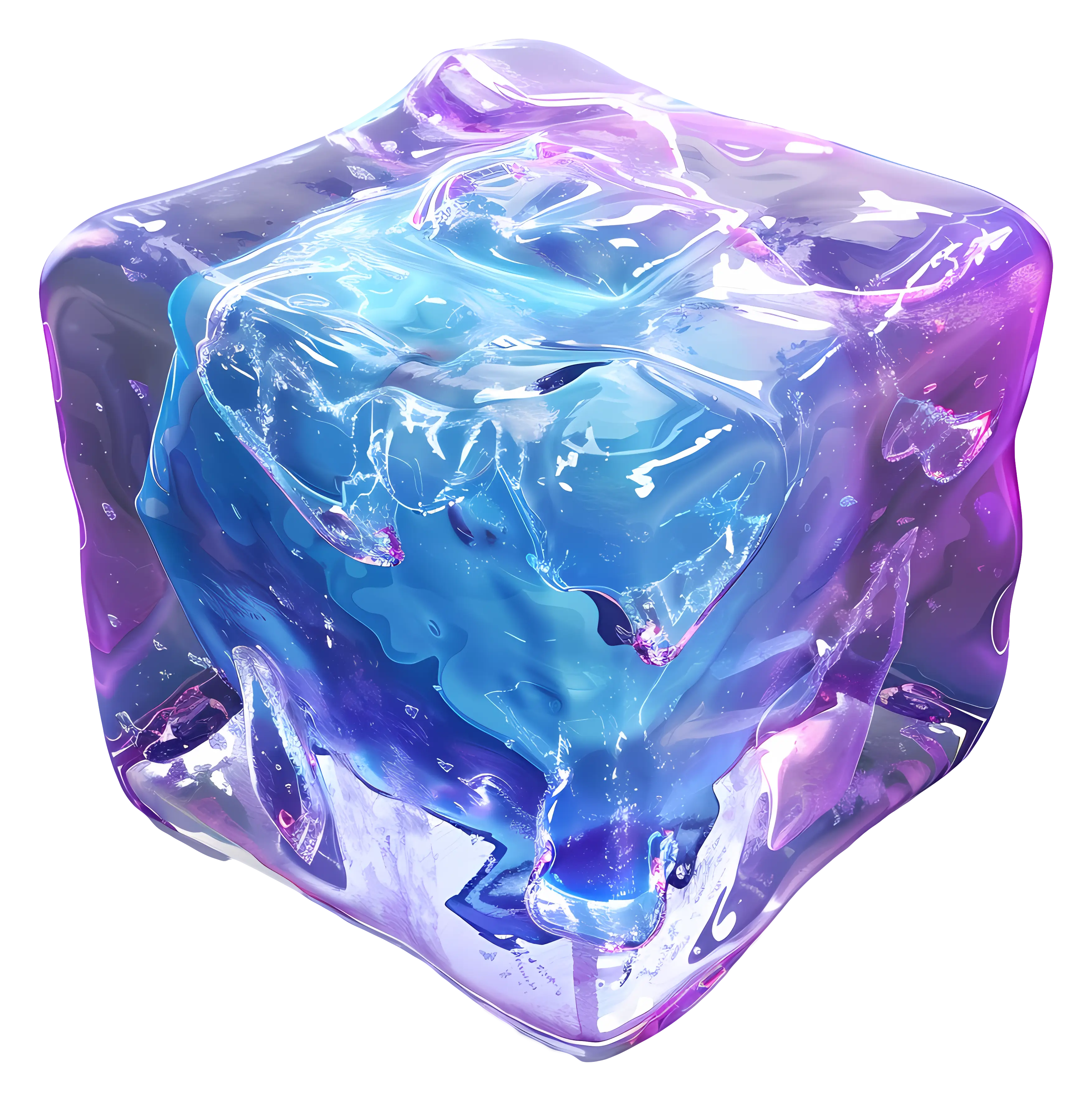 Colorful Frozen Ice Cube