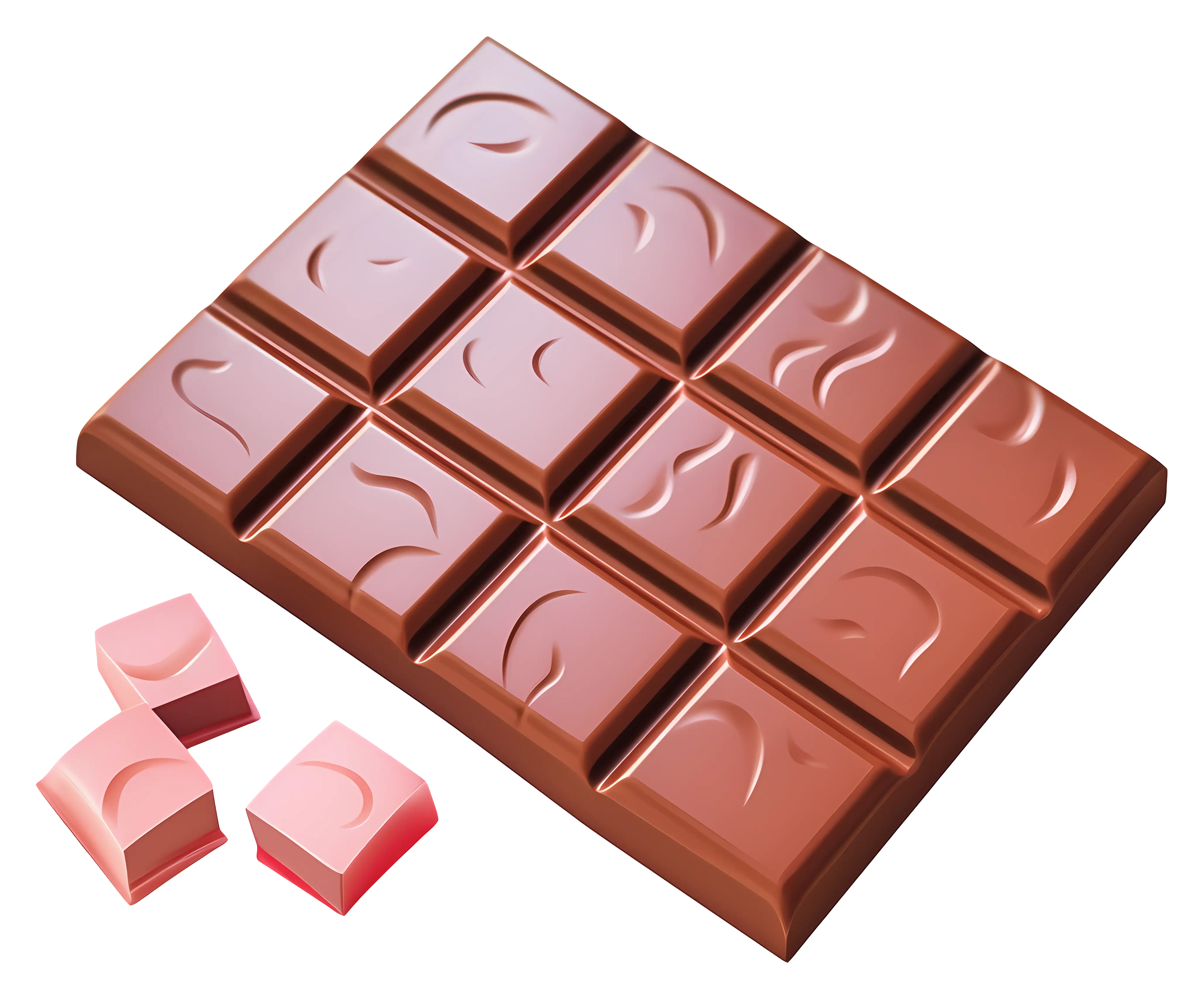 Milk Chocolate Bar and Pieces Illustration