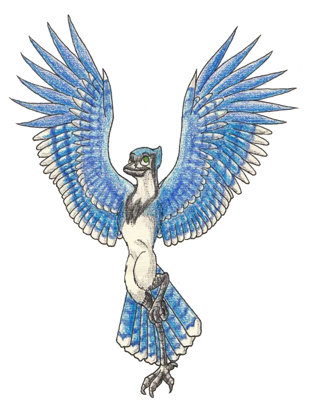 Blue Bird with Spread Wings