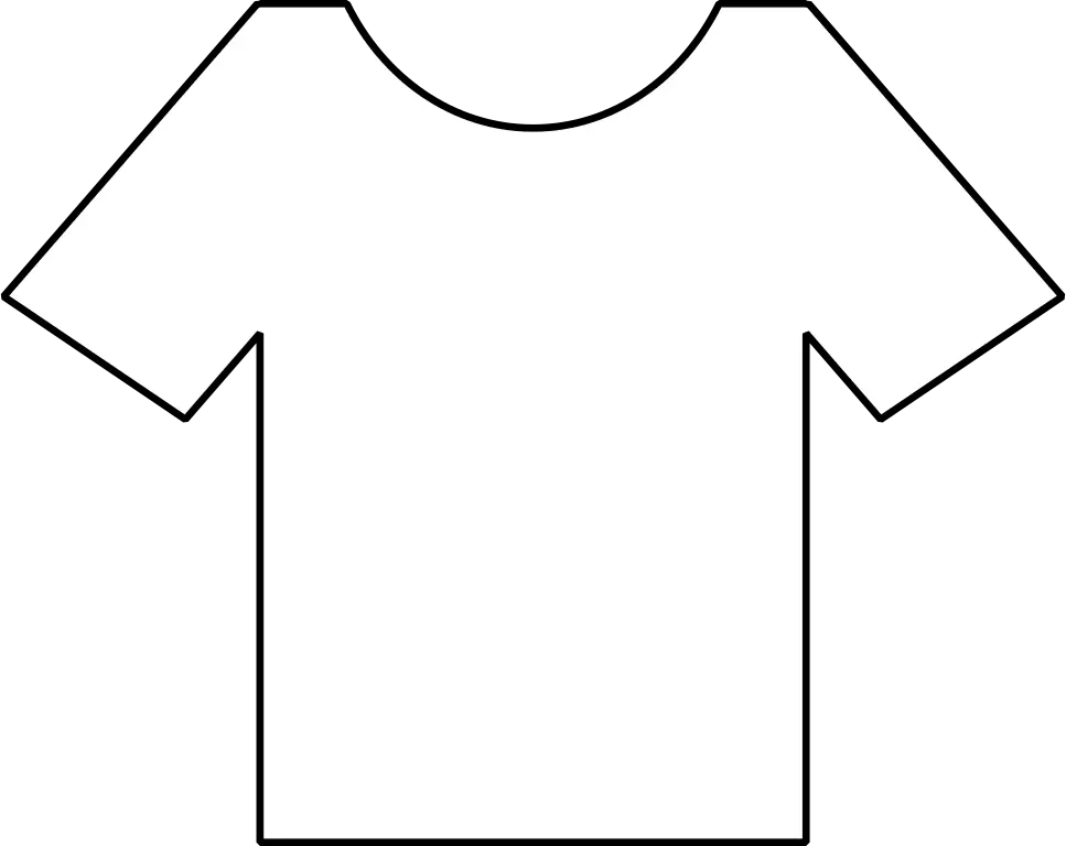 Outline of a White T-Shirt for Design