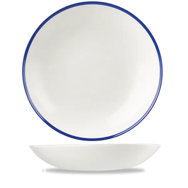 White Plate with Blue Rim