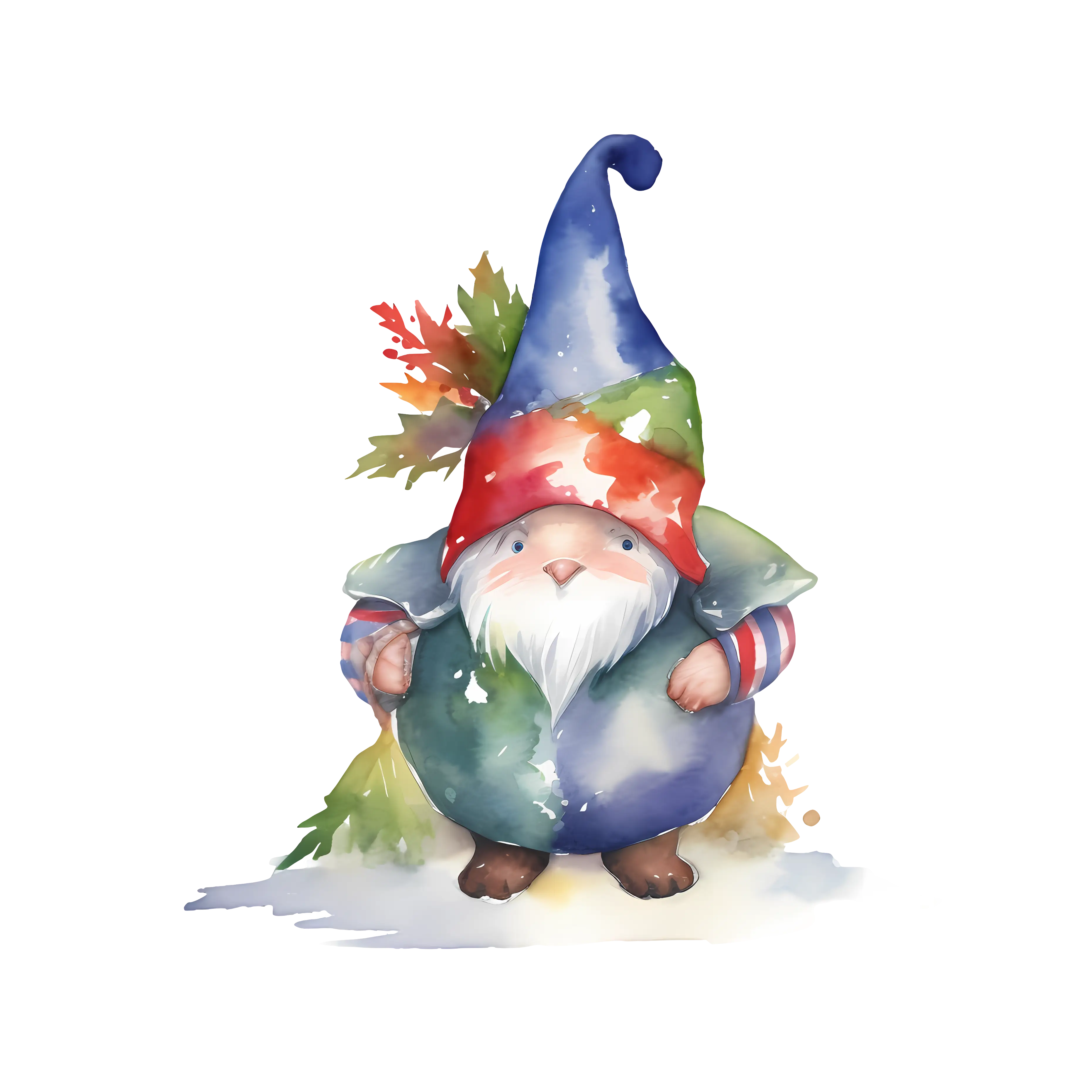 Festive Christmas Gnome Illustration