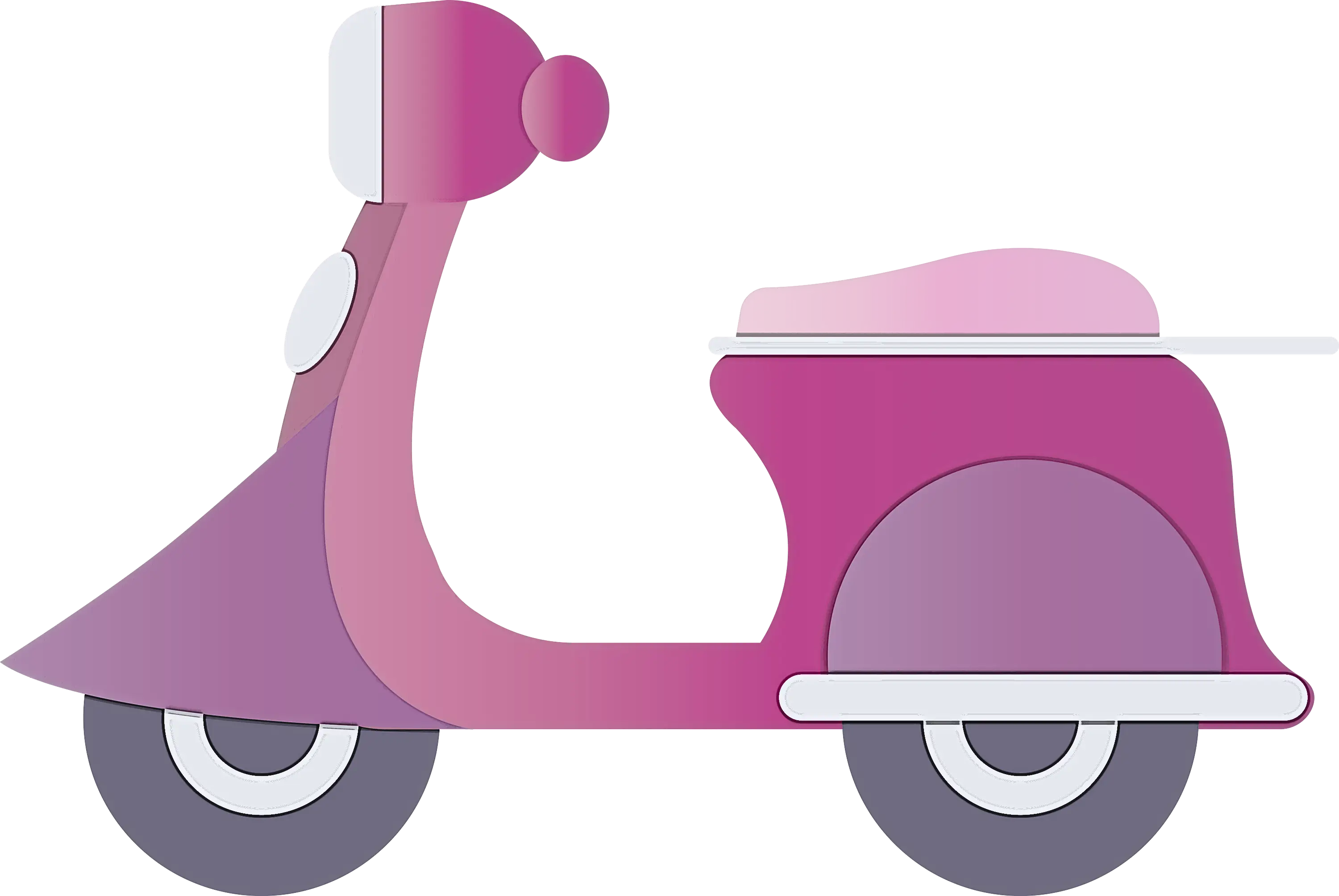 Pink Gradient Scooter Art Illustration
